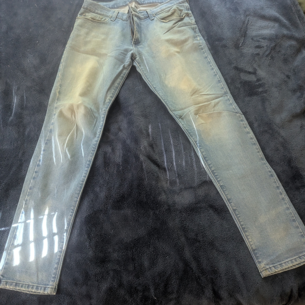 Men's Faded Blue Skinny Jeans